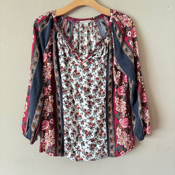 Lucky Brand Women's Boho Mix Floral Top Size S - Picture 2 of 8